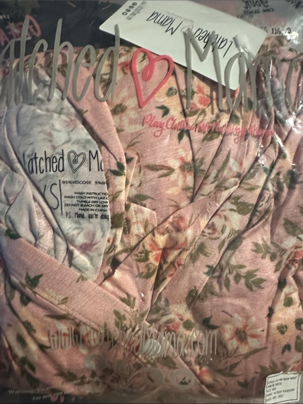 NEW Latched Mama Labor & Postpartum Wrap Dress Mossy Meadows Wrap Midi Dress - Picture 6 of 10